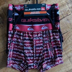 Quiksilver Red and Black Boxer Briefs 4-Pack